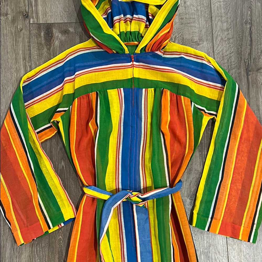Like new - DOTTI Cabana Stripe Hooded Beach Coverup Dress - Picture 5 of 12